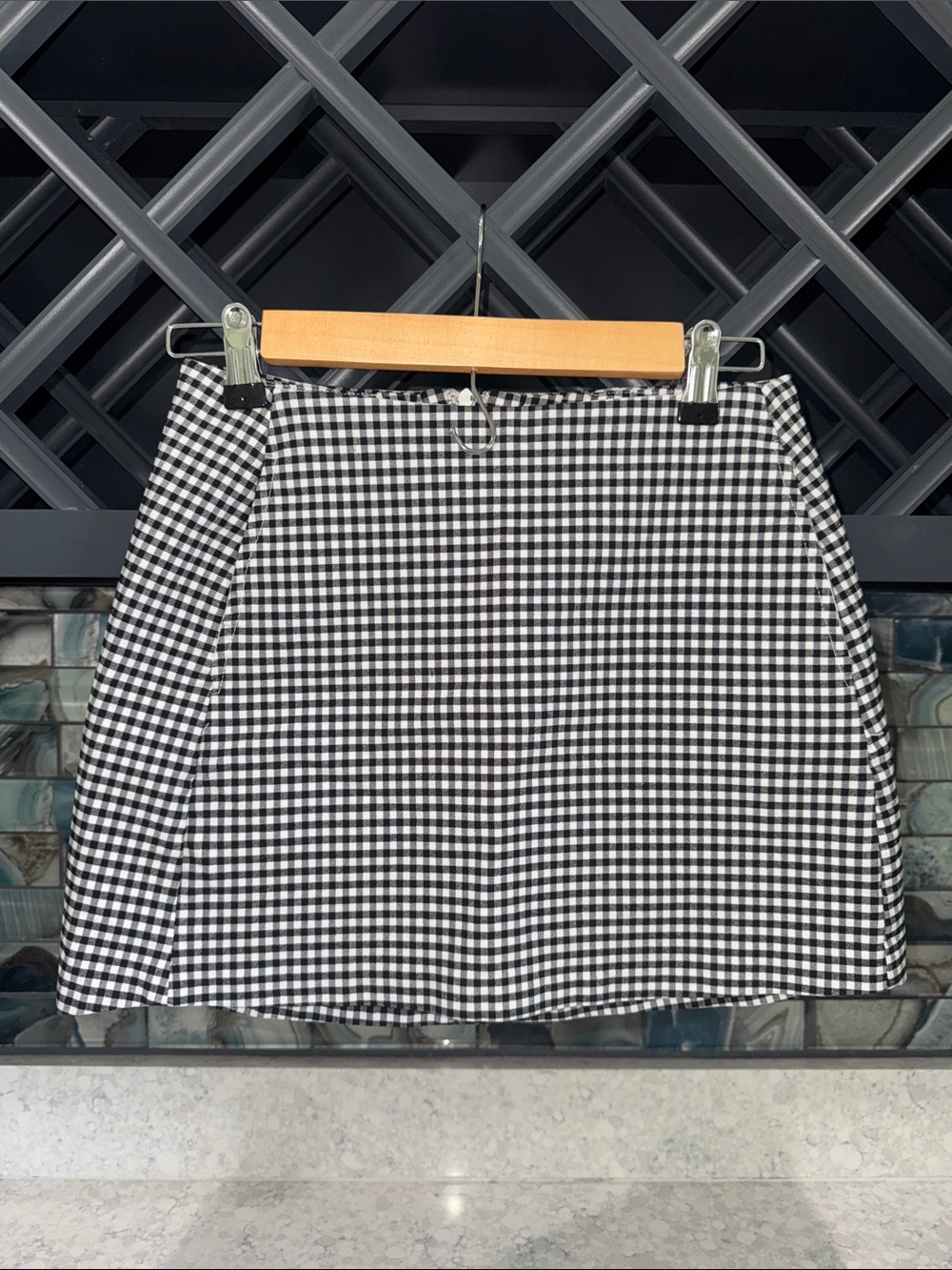 Urban Outfitters Black and White Gingham Mini Skirt